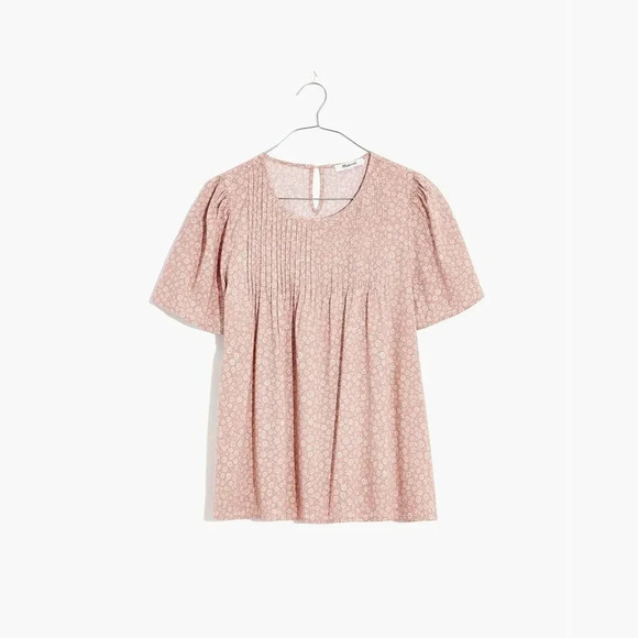Madewell Short-Sleeve Pintuck Top in Parisian Ditsy Size Small - Picture 4 of 14